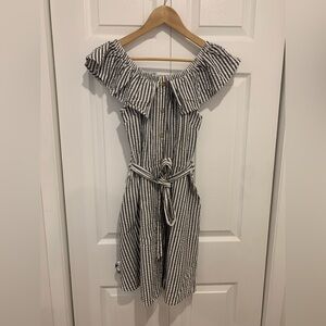 100% Striped Cotton Dress Size Medium